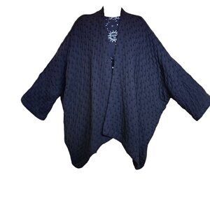 Shirin Guild Black Oversized Open Cardigan Draped Kimono Sweater One‎ Size READ
